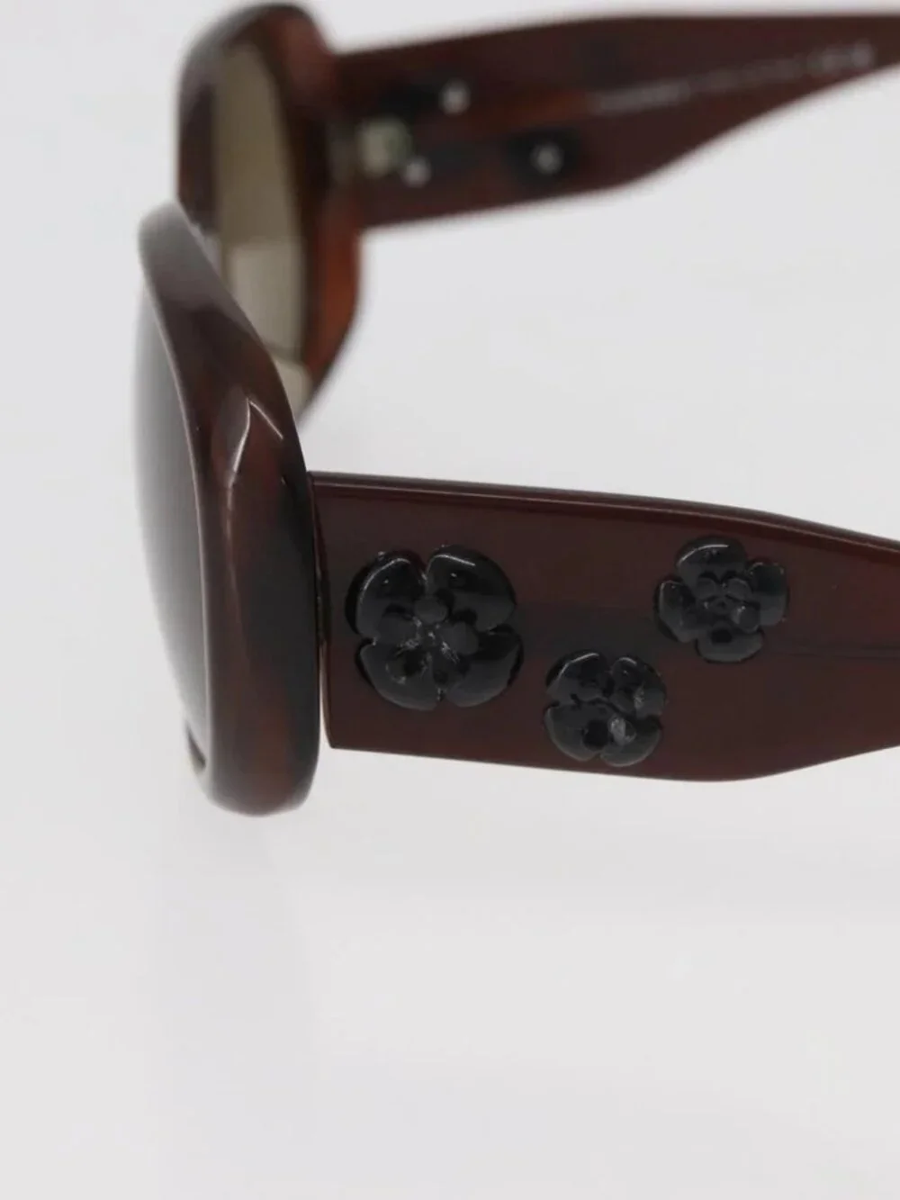 CHANEL Sunglasses plastic Brown CC Auth BA13212
